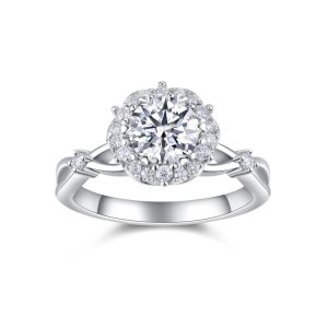 1 Carat Women Silver Moissanite Wedding Ring - Cristiera