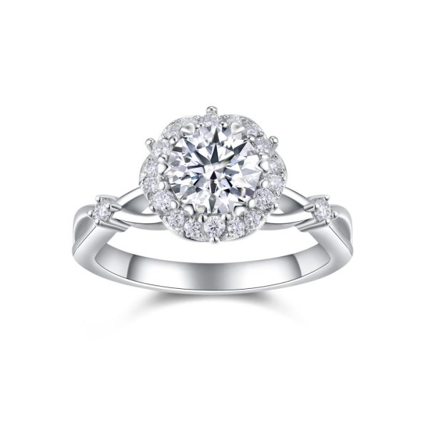 1 Carat Women Silver Moissanite Wedding Ring - Cristiera