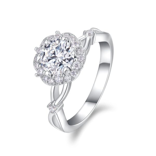 1 Carat Women Silver Moissanite Wedding Ring - Cristiera - Image 2