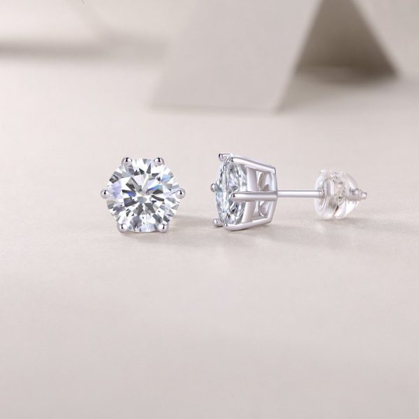 Silver 2 Carat Moissanite Hoop Earrings For Women - Cristiera - Image 6