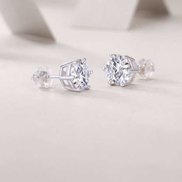 Silver 2 Carat Moissanite Hoop Earrings For Women - Cristiera - Image 4