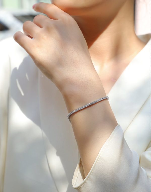 Unique Silver Moissanite Tennis Bracelets - Cristiera - Image 2