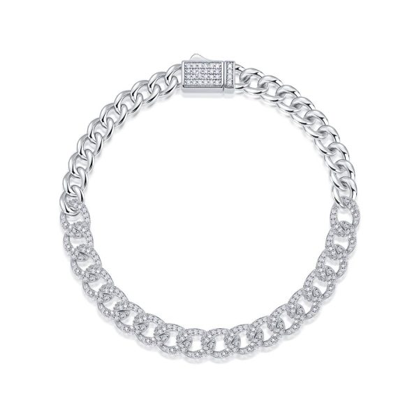 Moissanite Bracelet With Silver Chain - Cristiera