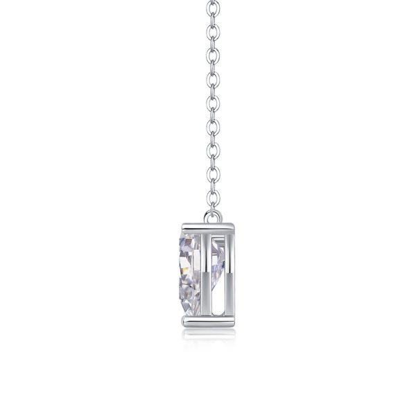Moissanite Silver Water Drop Pendant Necklace - Cristiera - Image 4