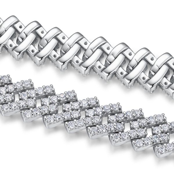Moissanite Silver Chain Bracelet - Cristiera - Image 4
