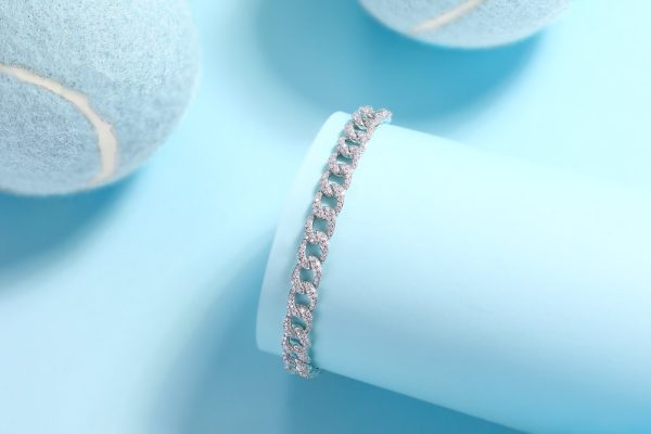 Moissanite Bracelet With Silver Chain - Cristiera - Image 2