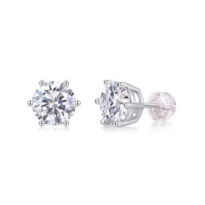Silver 2 Carat Moissanite Hoop Earrings For Women - Cristiera