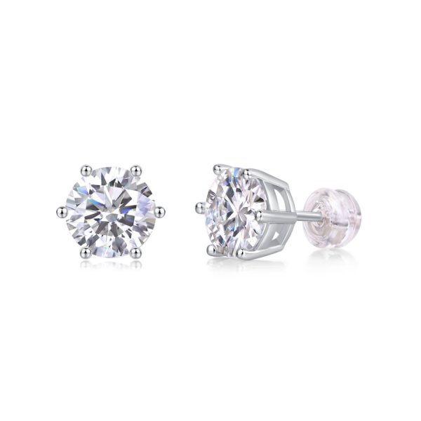 Silver 2 Carat Moissanite Hoop Earrings For Women - Cristiera
