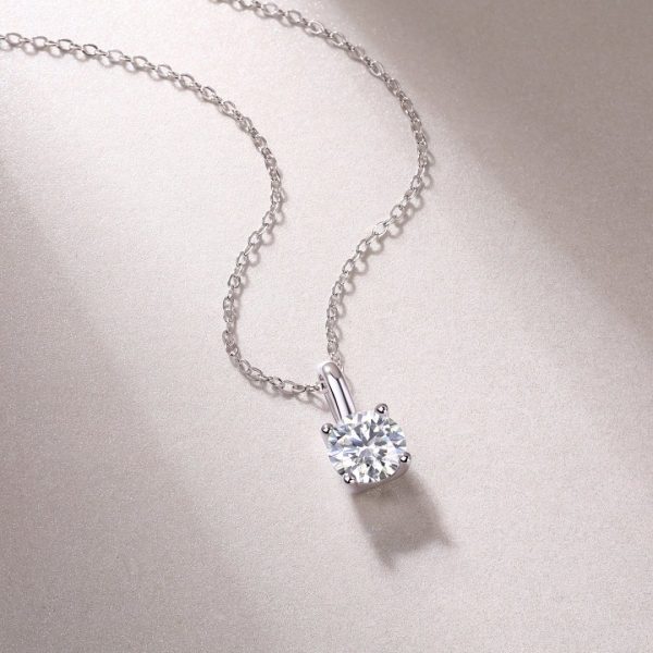 1 Ct Solitaire Moissanite Necklace For Women - Cristiera - Image 4