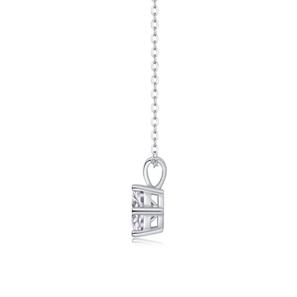 Silver 2Ct Solitaire Necklace Moissanite Pendant - Cristiera - Image 5