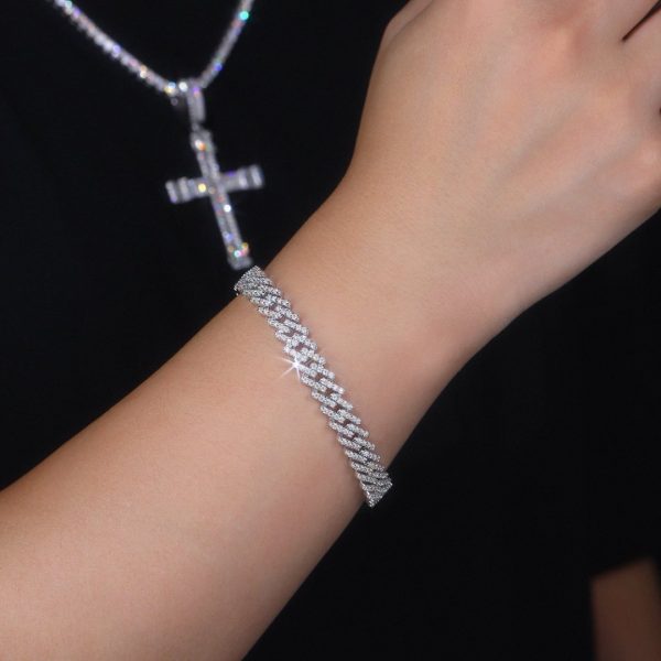 Moissanite Silver Chain Bracelet - Cristiera - Image 2