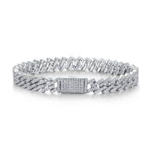 Moissanite Silver Chain Bracelet - Cristiera