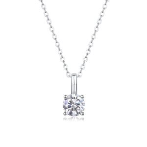 1 Ct Solitaire Moissanite Necklace For Women - Cristiera