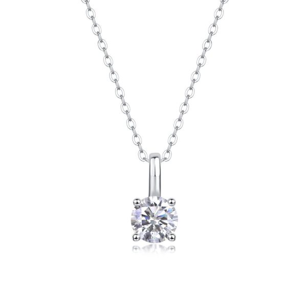 1 Ct Solitaire Moissanite Necklace For Women - Cristiera
