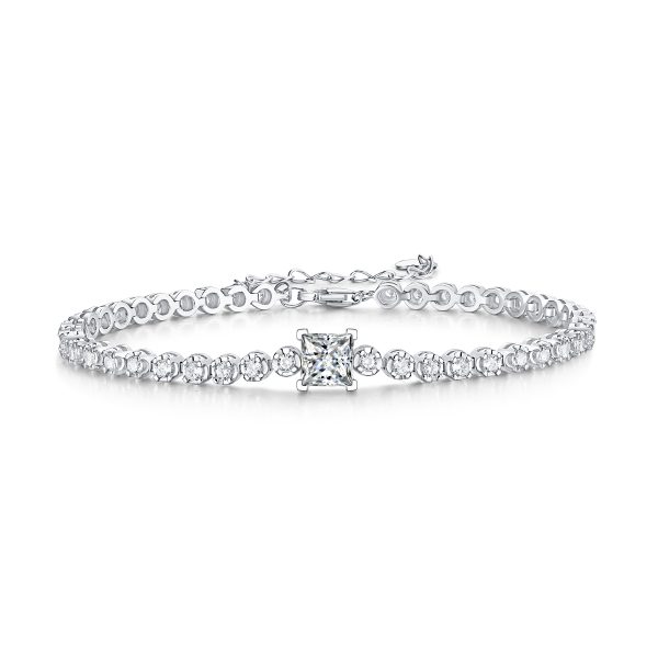 Moissanite Silver Tennis Bracelet - Cristiera - Image 3