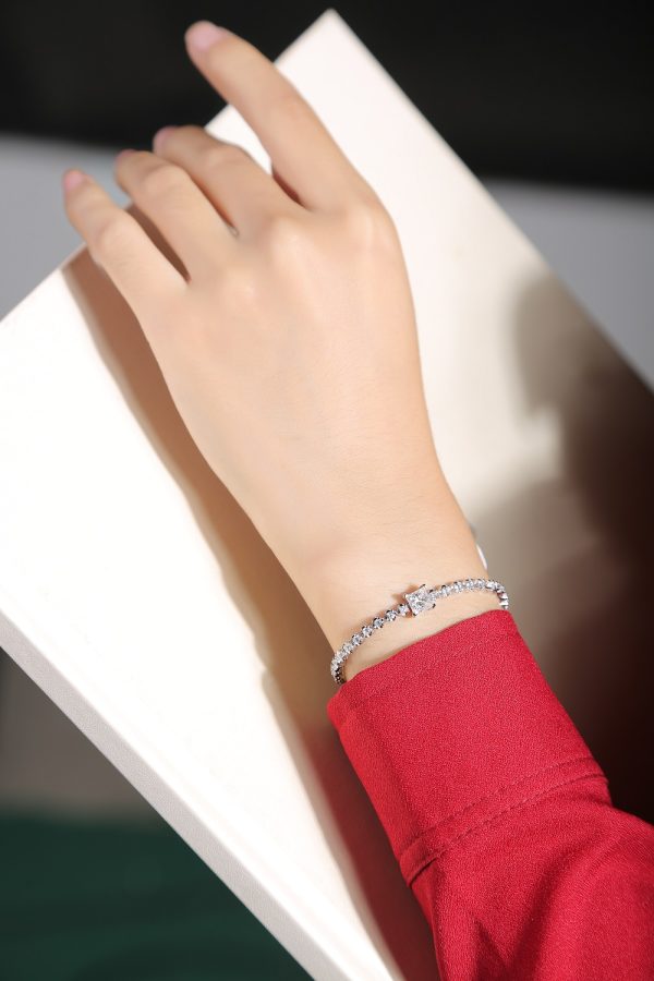 Moissanite Silver Tennis Bracelet - Cristiera - Image 2