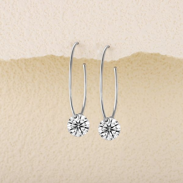 2 Carat Women Silver Moissanite Hoop Earrings - Cristiera - Image 5