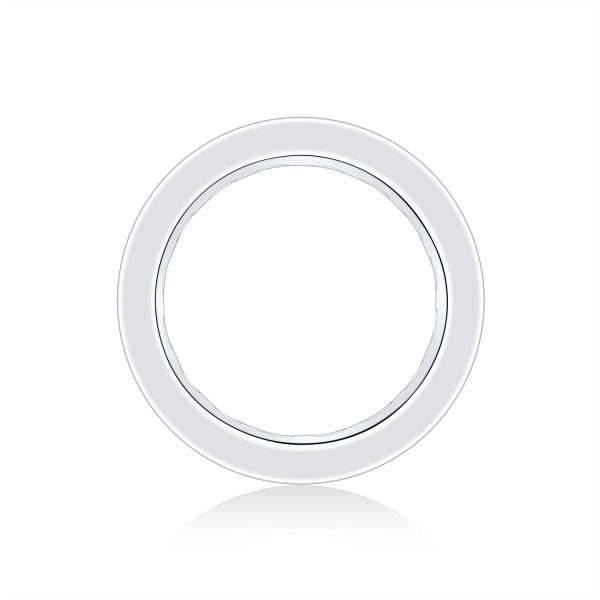 Silver Moissanite Full Band Wedding Ring - Cristiera - Image 3