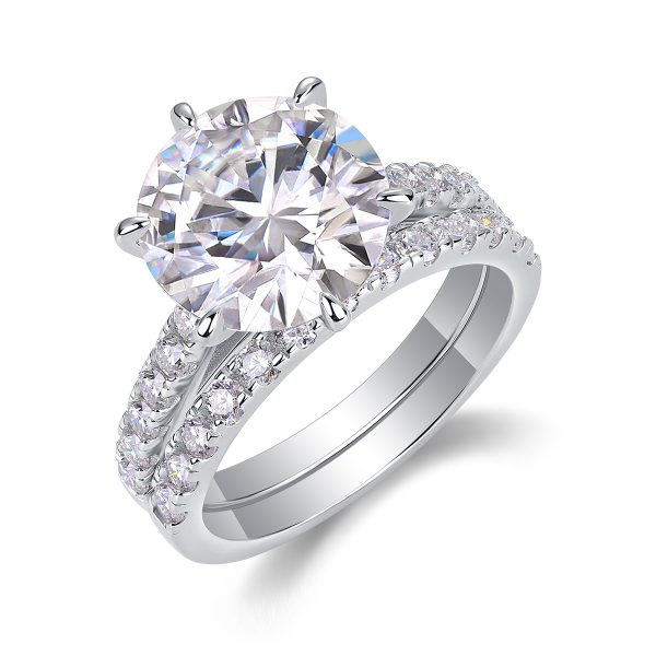 925 Sterling Silver Luxury 5ct Moissanite Ring - Cristiera