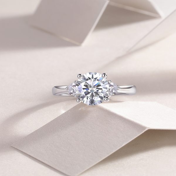 2Ct Silver Moissanite Engagement Ring - Cristiera - Image 2