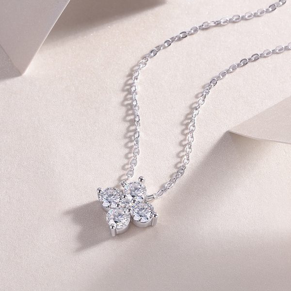 Lucky Four-Leaf Clover Moissanite Necklace Pendant - Cristiera - Image 6