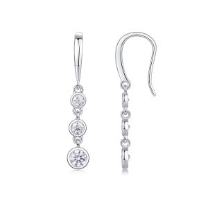 925 Silver Women Moissanite Drop Earrings - Cristiera