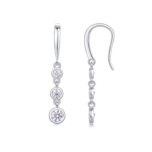 925 Silver Women Moissanite Drop Earrings - Cristiera