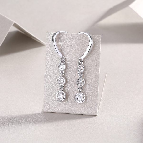 925 Silver Women Moissanite Drop Earrings - Cristiera - Image 5