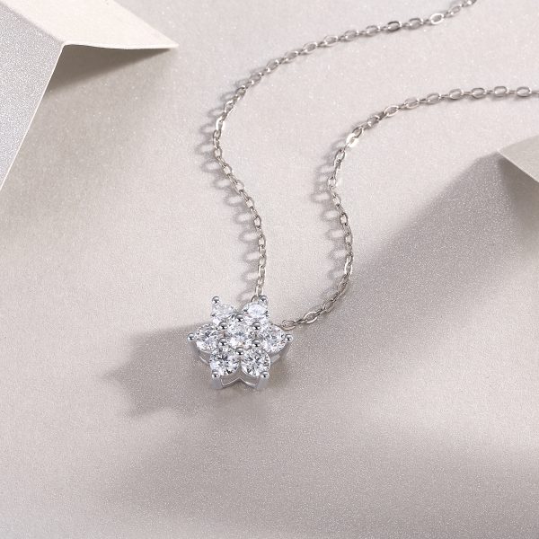 Quality Moissanite Snowflake Necklace Pendant - Cristiera - Image 8