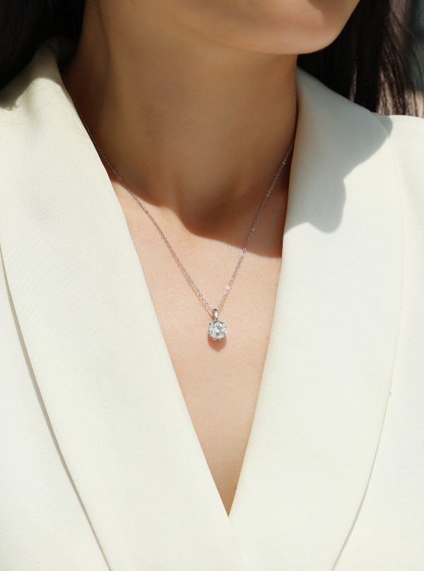 2 Ct Moissanite Solitaire Necklace - Cristiera - Image 2