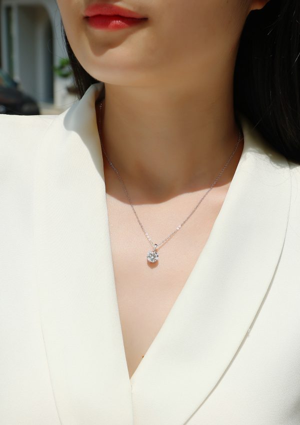 2 Ct Moissanite Solitaire Necklace - Cristiera - Image 3
