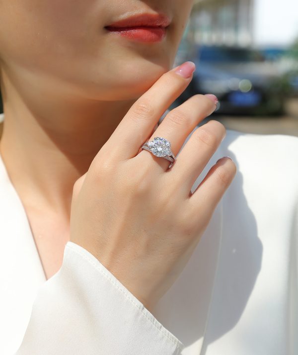 5Ct 925 Silver Moissanite Engagement Rings For Women - Cristiera - Image 5