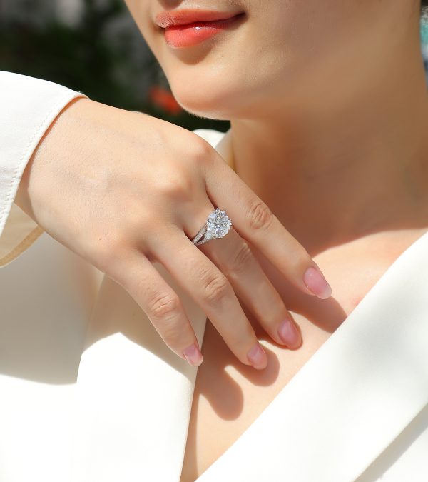 5Ct 925 Silver Moissanite Engagement Rings For Women - Cristiera - Image 6
