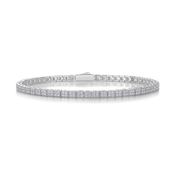 Women Moissanite Silver Tennis Bracelet - Cristiera