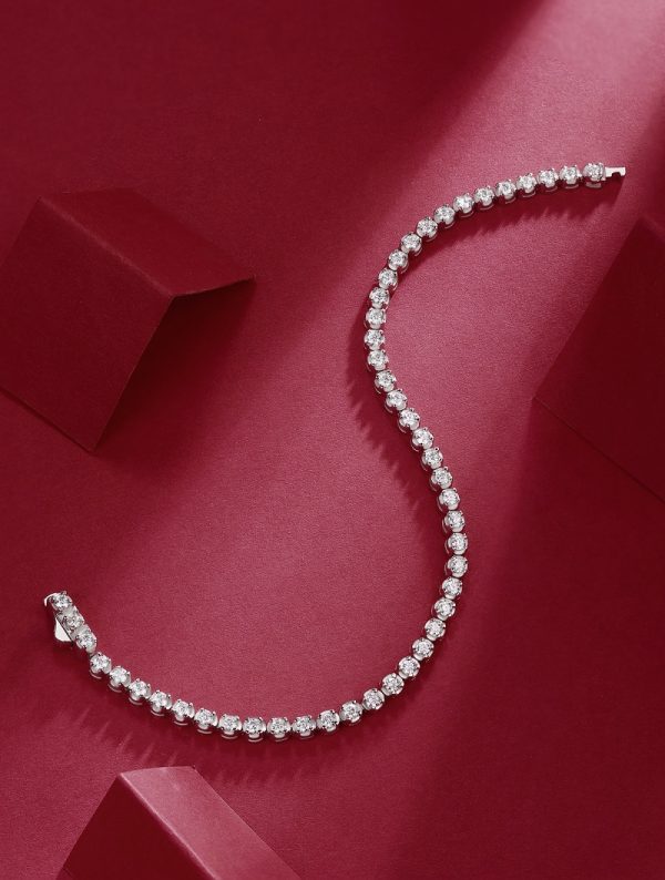 Moissanite Diamond Silver Tennis Bracelet - Cristiera - Image 6