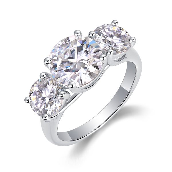Three Stone Moissanite Engagement Rings - Cristiera - Image 2