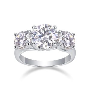 Three Stone Moissanite Engagement Rings - Cristiera