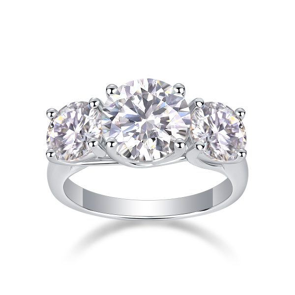 Three Stone Moissanite Engagement Rings - Cristiera