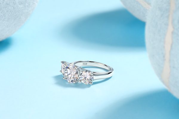 Three Stone Moissanite Engagement Rings - Cristiera - Image 7