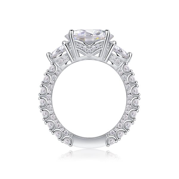 5Ct 925 Silver Three Stone Engagement Rings - Cristiera - Image 4