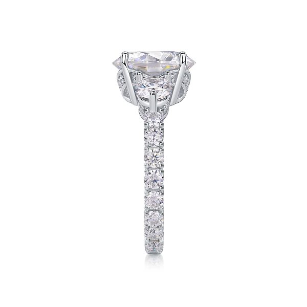 5Ct 925 Silver Three Stone Engagement Rings - Cristiera - Image 5