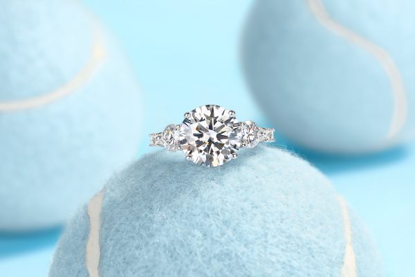 5Ct 925 Silver Three Stone Engagement Rings - Cristiera - Image 6