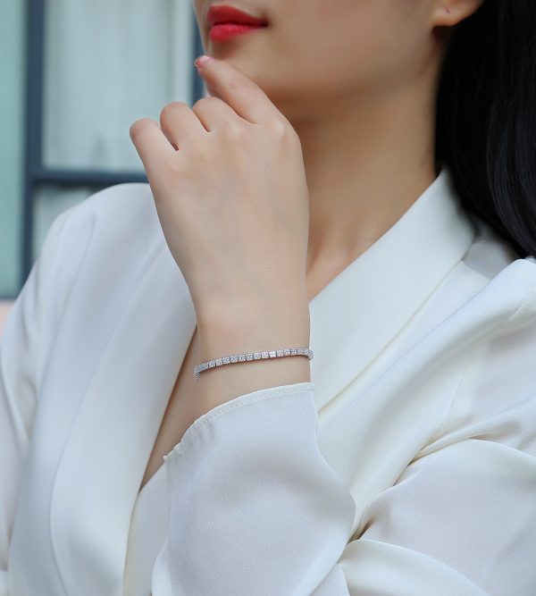 Women Moissanite Silver Tennis Bracelet - Cristiera - Image 2