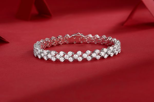 Moissanite Hand Chain Bracelet Silver - Cristiera - Image 5