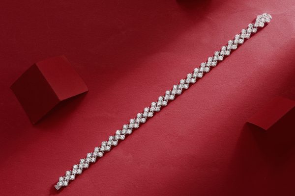 Moissanite Hand Chain Bracelet Silver - Cristiera - Image 6