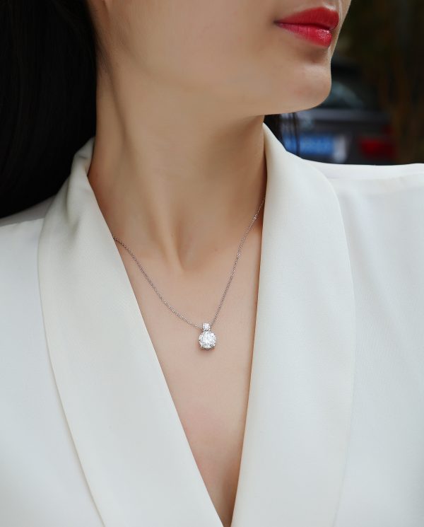 3 Ct Moissanite Solitaire Necklace Pendant - Cristiera - Image 3