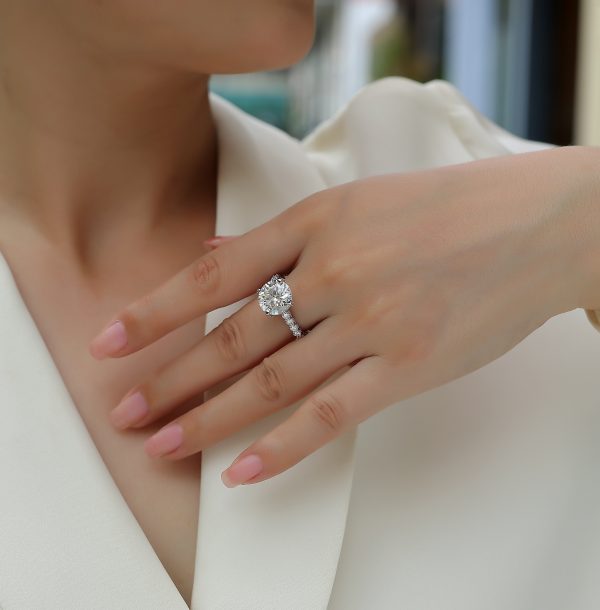 5Ct Moissanite Engagement Rings Sterling Silver - Cristiera - Image 4