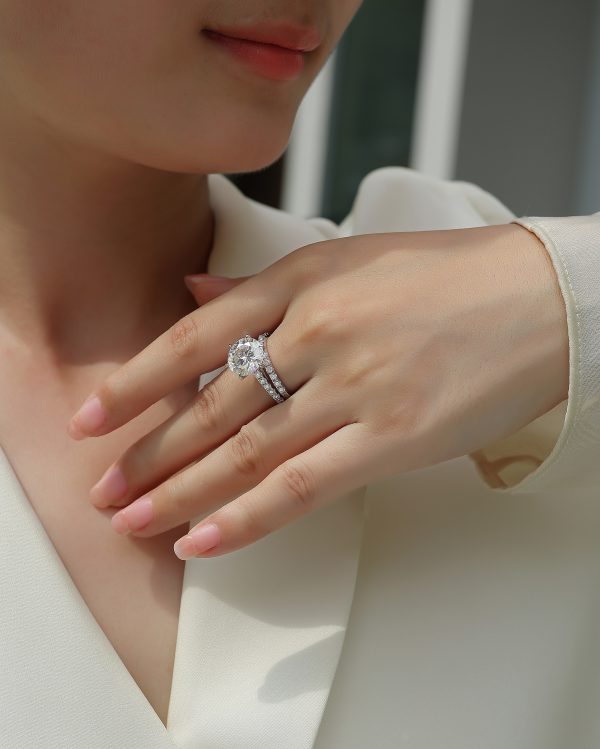 925 Sterling Silver Luxury 5ct Moissanite Ring - Cristiera - Image 7
