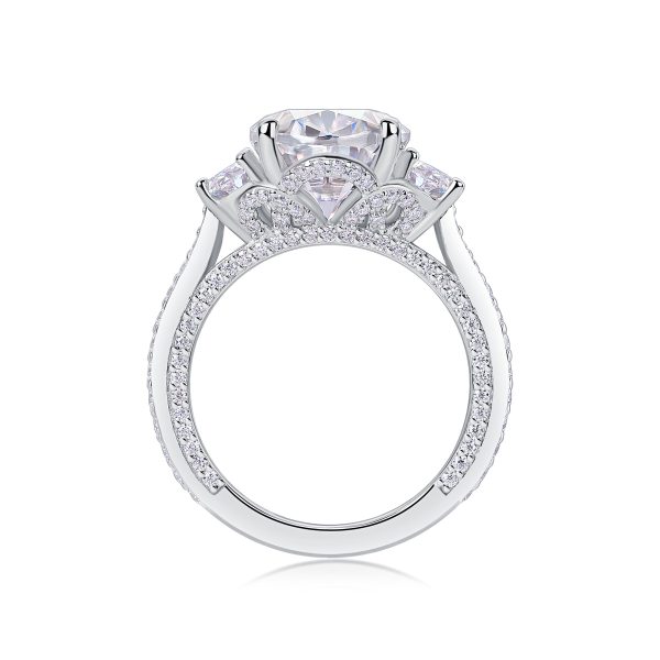 Silver Oval Cut Moissanite Engagement Ring - Cristiera - Image 6