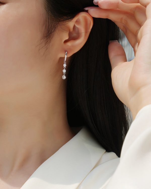 925 Silver Women Moissanite Drop Earrings - Cristiera - Image 7